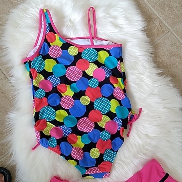 Girls plus size swimsuit polka dot pink - Picture 5 of 7